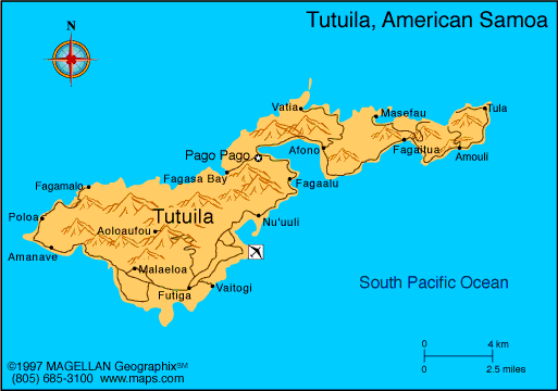 Samoa americaines carte
